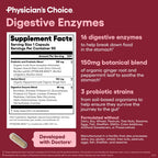 Physician's CHOICE Digestive Enzymes for Bloating & Digestion - Fast-Acting 16 Enzyme Formula with Organic Prebiotics & Probiotics for Gut & Digestive Health - Meal Time Discomfort Relief - 90 CT