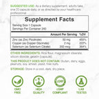 Zinc Picolinate 50mg with Copper & Selenium, 240 Capsules | 3-in-1 High Absorption Mineral Complex | Chelated Zinc Supplement for Immune Support* | 8 Month Supply