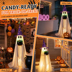 Halloween Candy Ghost Decor with Lighted Cauldron - 53'' Large Ghost Decor