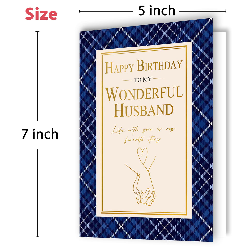 Happy Birthday Card for Husband, Romantic Birthday Card from Wife, Funny Husband Birthday Greeting Card, Heartfelt Birthday Gift for Him, 5x7 Inch Card with Envelope