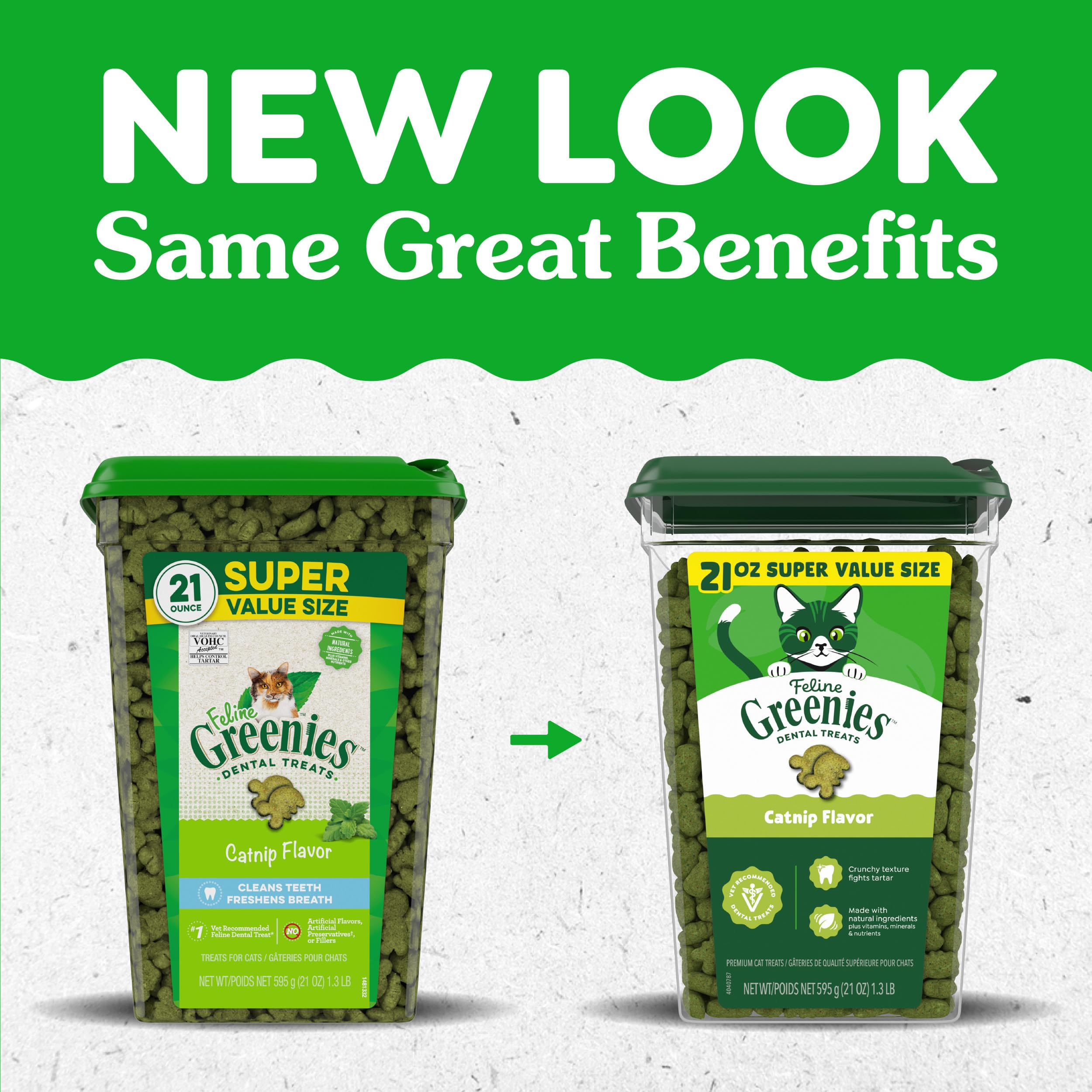 Buy now Greenies Feline Veterinarian-Recommended Adult Natural Dental Cat Treats, Catnip Flavor, 21 oz. Tub at indiglob india