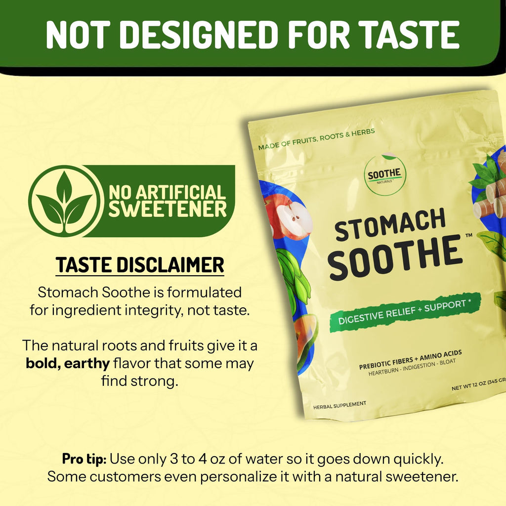 Soothe Naturals Acid Reflux Powder (90 Servings) | Natural Heartburn & Acid Reflux Relief - Alginate and L Glutamine Powder that Supports Gut Bacteria and Nourishes GI Lining