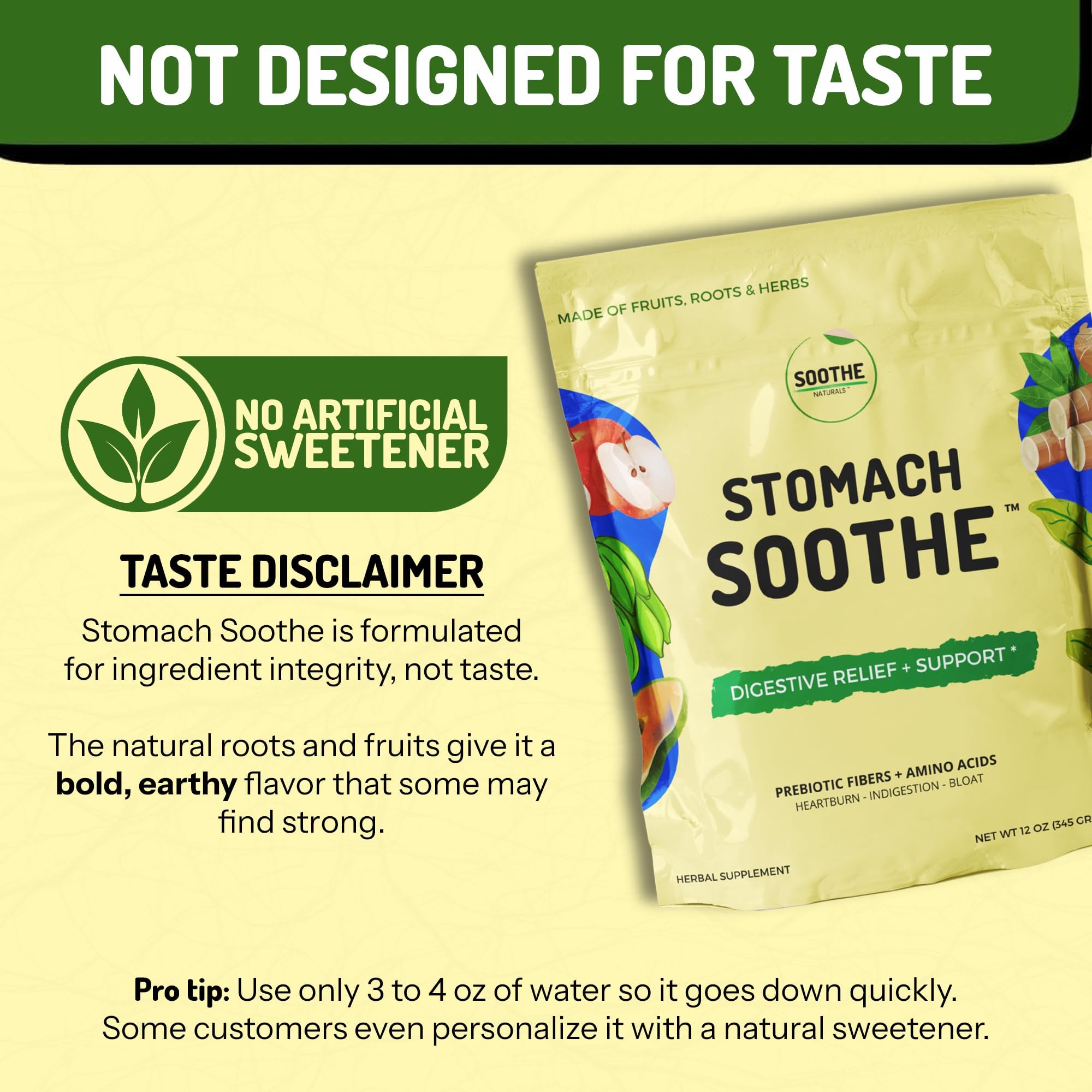 Soothe Naturals Acid Reflux Powder (90 Servings) | Natural Heartburn & Acid Reflux Relief - Alginate and L Glutamine Powder that Supports Gut Bacteria and Nourishes GI Lining