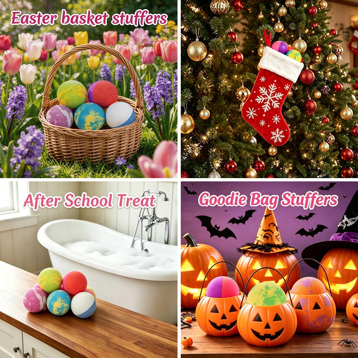 Bath Bombs for Kids with Toys Inside for Girls Boys, 9 Pack Kids Bath Bombs with Surprise Inside, Dog Pretend Playset , Birthday Christmas & Easter Basket Stuffers Gift Set with Bath Toys