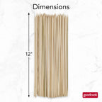GoodCook Everyday 12-Inch Bamboo Skewers, 100-Count, Wooden Skewers for Grilling, Shish Kabob, BBQ, and Kebabs, Durable Single-Point Ends, Versatile Skewer Sticks for Cooking and Crafts