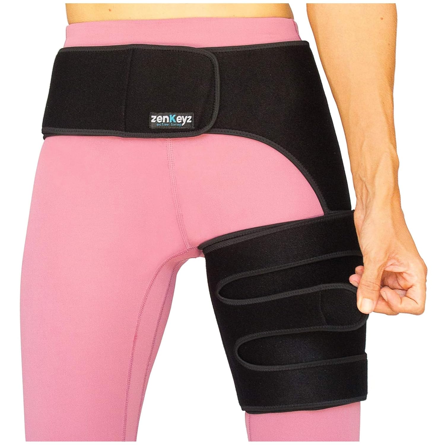 Buy now Copper Compression Hip Brace Sciatica - Groin Wrap for Pain Relief Thigh Compression Sleeve - Support for Hip Flexor Arthritis for Pulled Muscles-Sciatica Nerve Brace Injury for Men and Women (Left at indiglob india