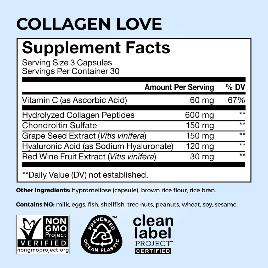 HUM Collagen Love Collagen Peptides Capsules, Firm Skin Support, 90 Count