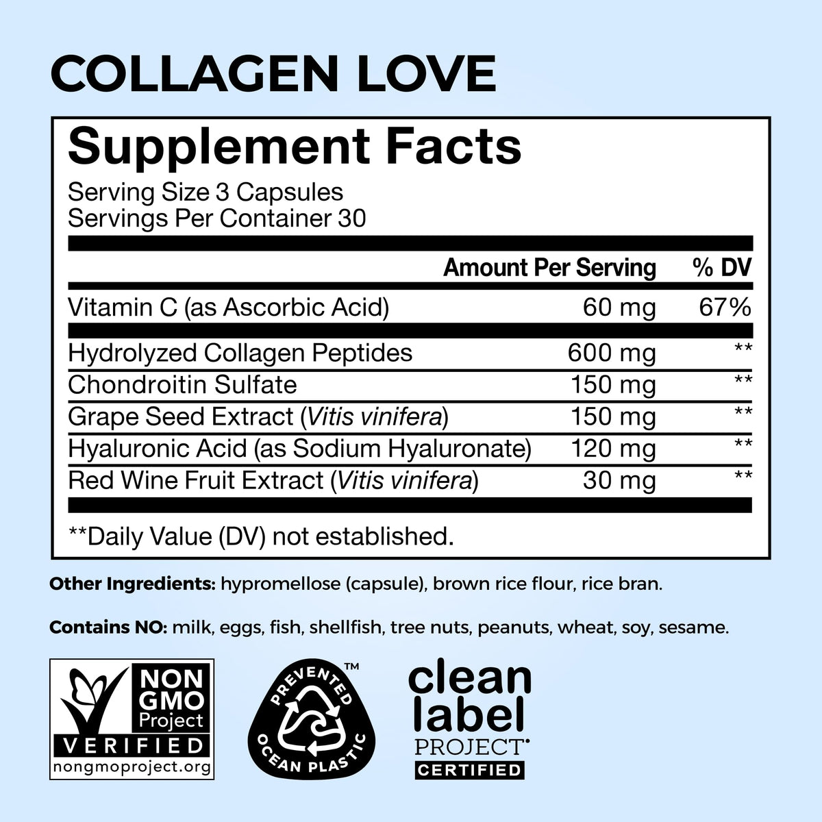 HUM Collagen Love Collagen Peptides Capsules, Firm Skin Support, 90 Count