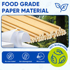 [300 Pack] Brown Paper Straws 7.75" Compostable Drinking Straws Disposable