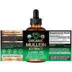 Mullein Drops for Lungs - USDA Organic Mullein Leaf Extract Liquid - 2 oz | Respiratory Health Support for Women & Men - Lung & Bronchial Cleanse for Smokers - As Tincture, Tea, Pills