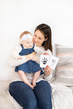 Buy now Pearhead Newborn Baby Handprint and Footprint Kit - No Mess Clean-Touch Ink Pad With Impression Cards, Safe for Skin, Perfect Keepsake for Family, Acid-Free, Black at indiglob india