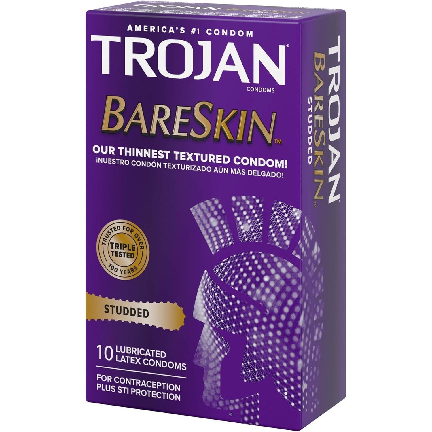 Buy now Trojan Studded Bareskin Lubricated Condoms - 10 Count at indiglob india