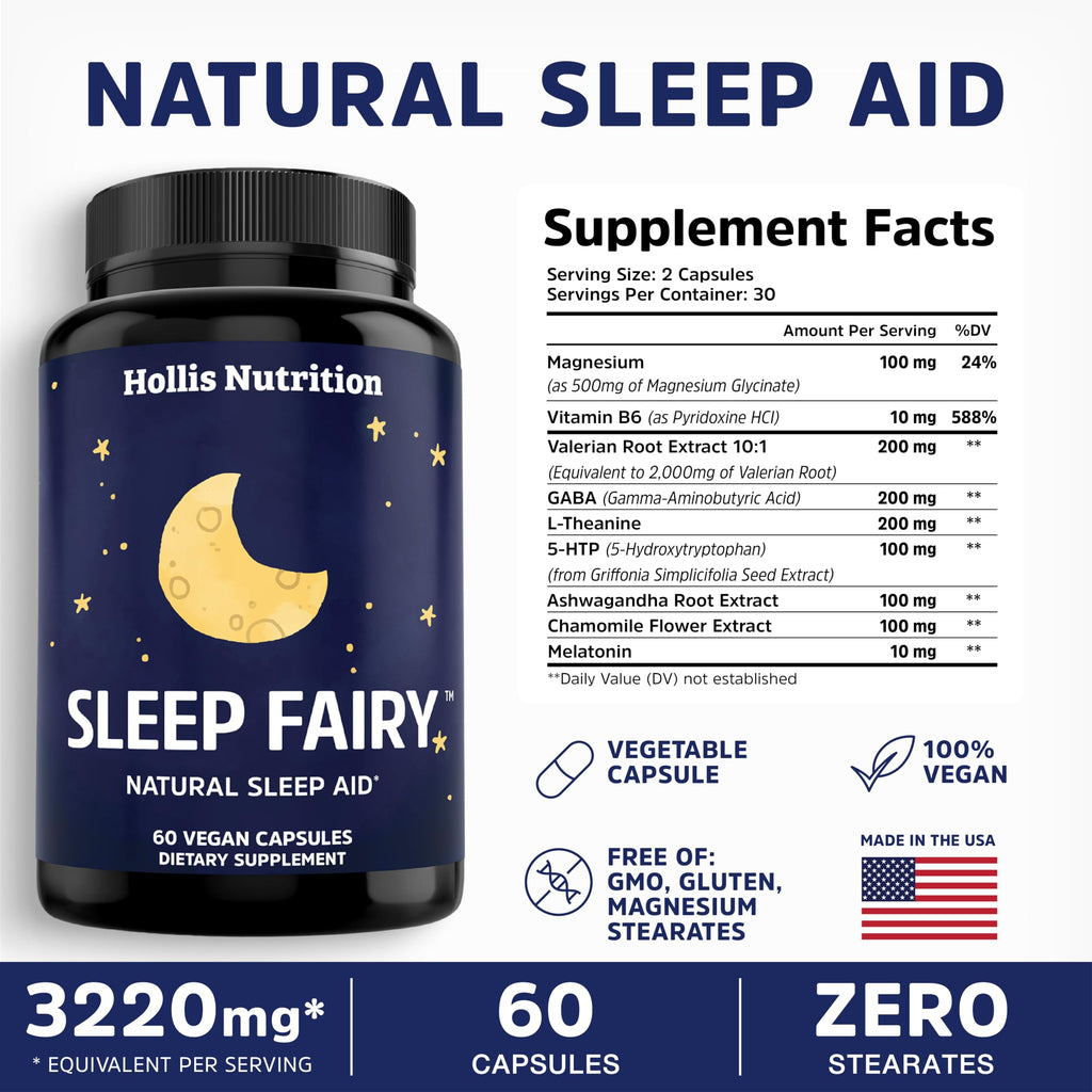 Sleep Fairy, Natural Sleep Aid, Melatonin Herbal Sleeping Pills for Adults