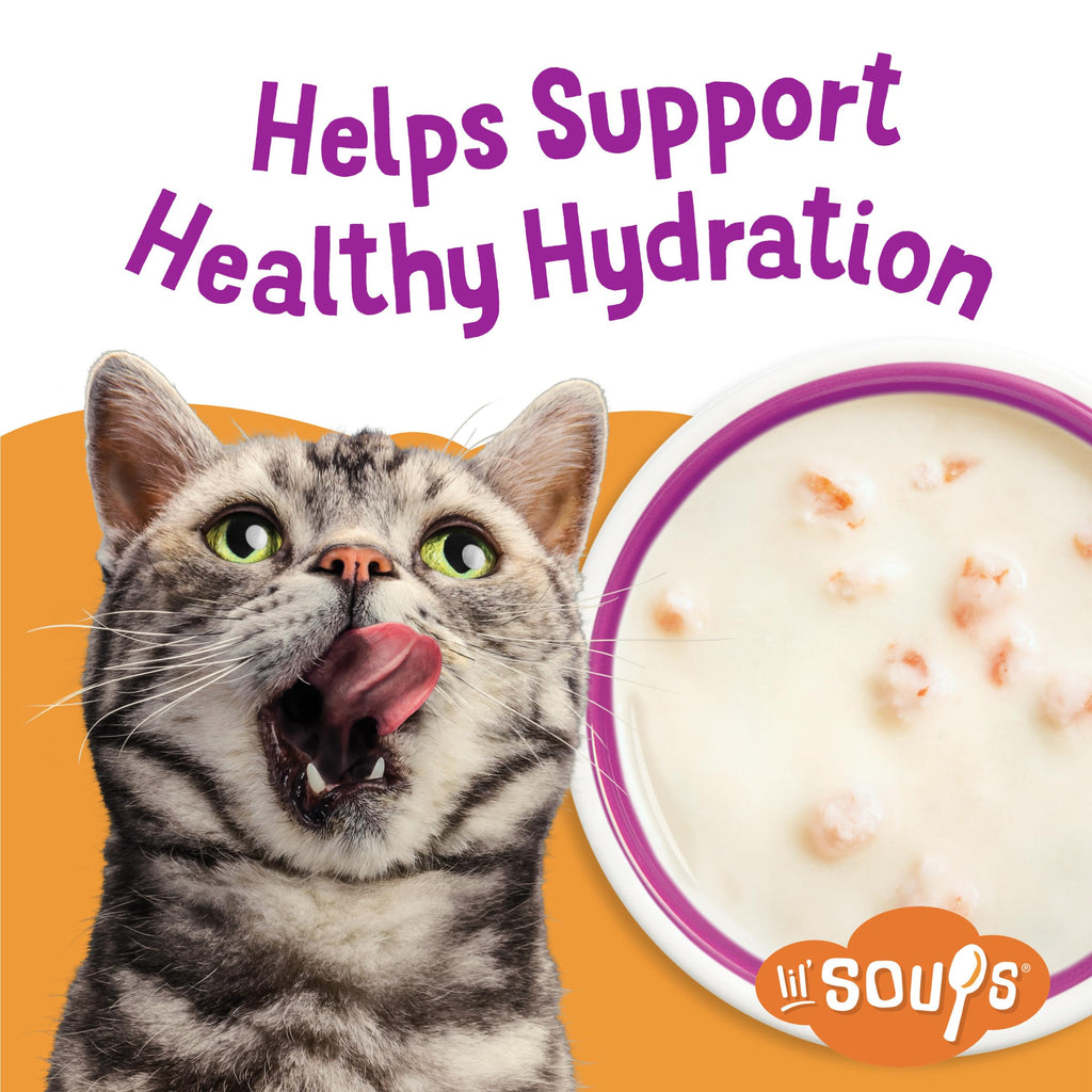 Purina Friskies Lil Soups Cat Food Topper, Shrimp, 8 Count, 1.2 oz Cups