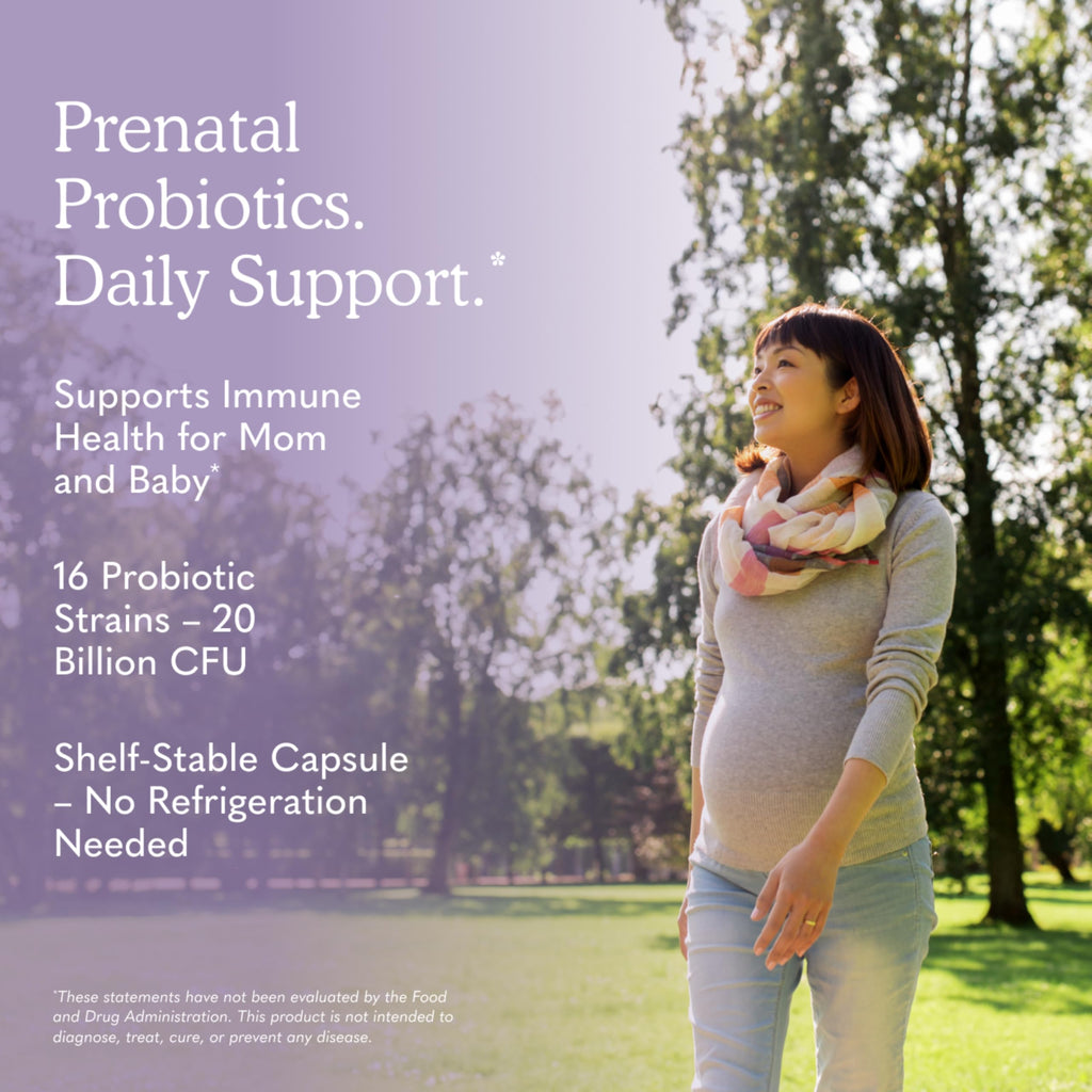 Garden of Life Dr. Formulated Probiotics Once Daily Prenatal - Acidophilus and Bifidobacteria Probiotic Support for Mom and Baby – Shelf Stable - Gluten, Dairy, and Soy-Free - 30 Vegetarian Capsules