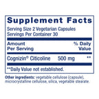Life Extension Citicoline (CDP-Choline), 60 Capsules | Brain Supplement for Memory, Focus, Attention & Brain Energy, Gluten-Free, Non-GMO & Vegetarian