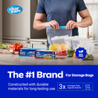 Clearware Zip N' Seal Bags - Variety Pack, 325 Bags - 150 Sandwich Bags, 75 Quart Bags, 50 Gallon Storage Bags, 50 Freezer Gallon Bags, For Food Storage, Freezer Bags, BPA Free