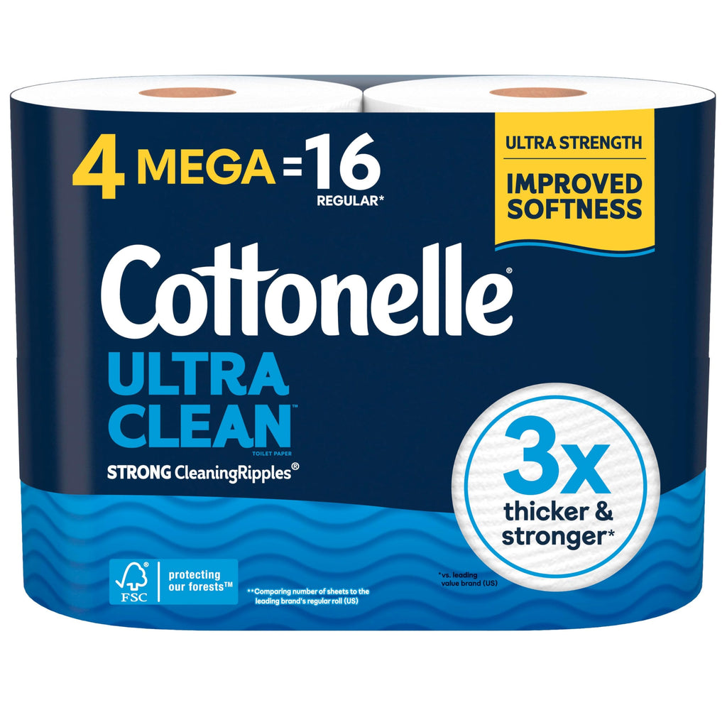 Cottonelle Ultra Clean Toilet Paper, 9 Mega Rolls = 36 Regular Rolls