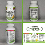 Triple Strength Omega 3 Fish Oil for Heart Health, Brain & Eyes – Burpless | High EPA & DHA Fish Oil for Men & Women, Lemon Flavor, Third Party Tested, Omega 3 Supplements for Joints – 120 Capsules