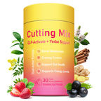 GLP-1 Cutting Drink Mix, 5-HTP, FOS, Yerba Mate, Magnesium, 30 Servings | Supports Satiety Signaling, Energy & Gut Health | Strawberry Açaí Flavor