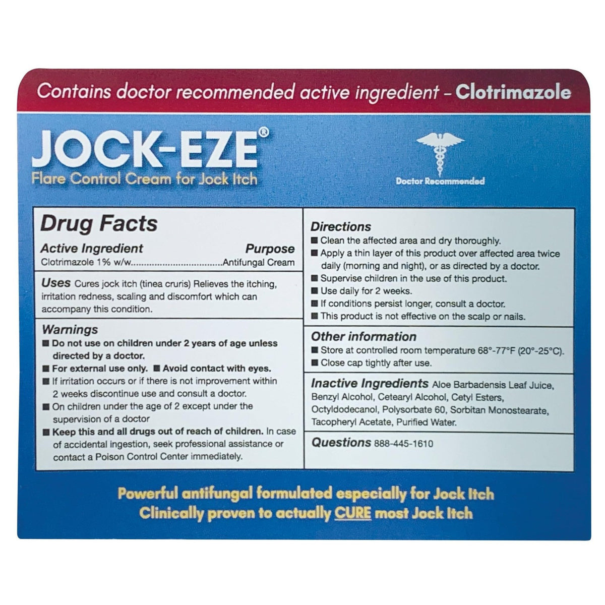 JOCKEZE clotrimazole Cream for Jock Itch and Tinea cruris 0.5oz