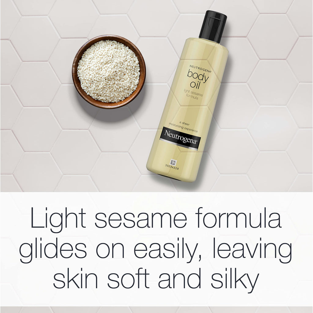 Buy now Neutrogena Body Oil Light Sesame Formula, Twin Pack of 16 fl oz, Radiant Glow Moisturizer for Dry Skin, Bath & Shower Oil For Smooth and Hydrated Skin at indiglob india