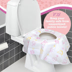 Buy now Toilet Seat Covers Disposable (12 Pack, Floral) - XL Waterproof Toilet Cover for Toddlers, Kids & Adults - Portable & Individually Wrapped for Travel, Potty Training & Public Restrooms at indiglob india