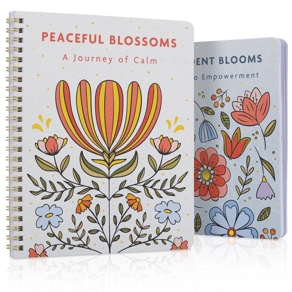 Beautiful Adult Coloring Book Set of 2 for Relaxation - Affirmation Books