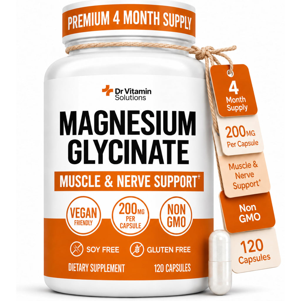 Magnesium Glycinate 200mg High Absorption Bisglycinate Sleep Supplement