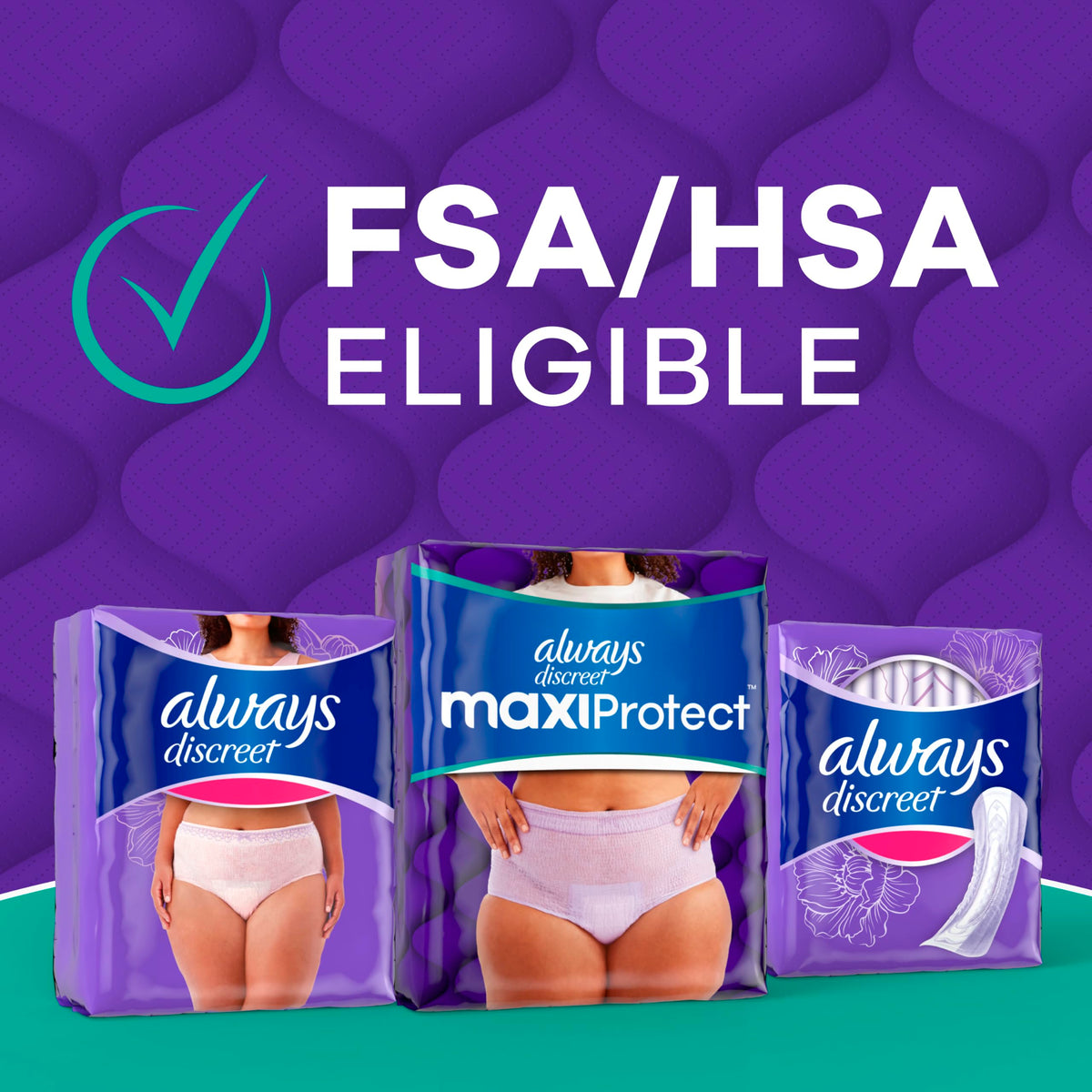 Always Discreet MaxiProtect Adult Diapers for Women, Incontinence Underwear, Scented, Postpartum Essentials, Bladder Leak Protection, Disposable Briefs, Maximum Plus Absorbency, Size XL/XXL, 12 Count