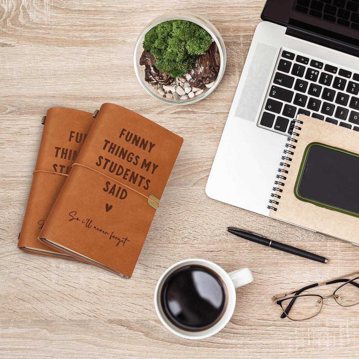 Afterprints Teacher Gifts –“Funny Things My Students Said” Leather Notebook