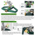 WEMADE Heavy Duty Metal Pulsating Sprinklers for Yard - 360 Degree Roating Automatic Water Sprinkler for Lawn with Metal Base, Impact Sprinklers for Large Area Covers Up to 85‘ Diameter