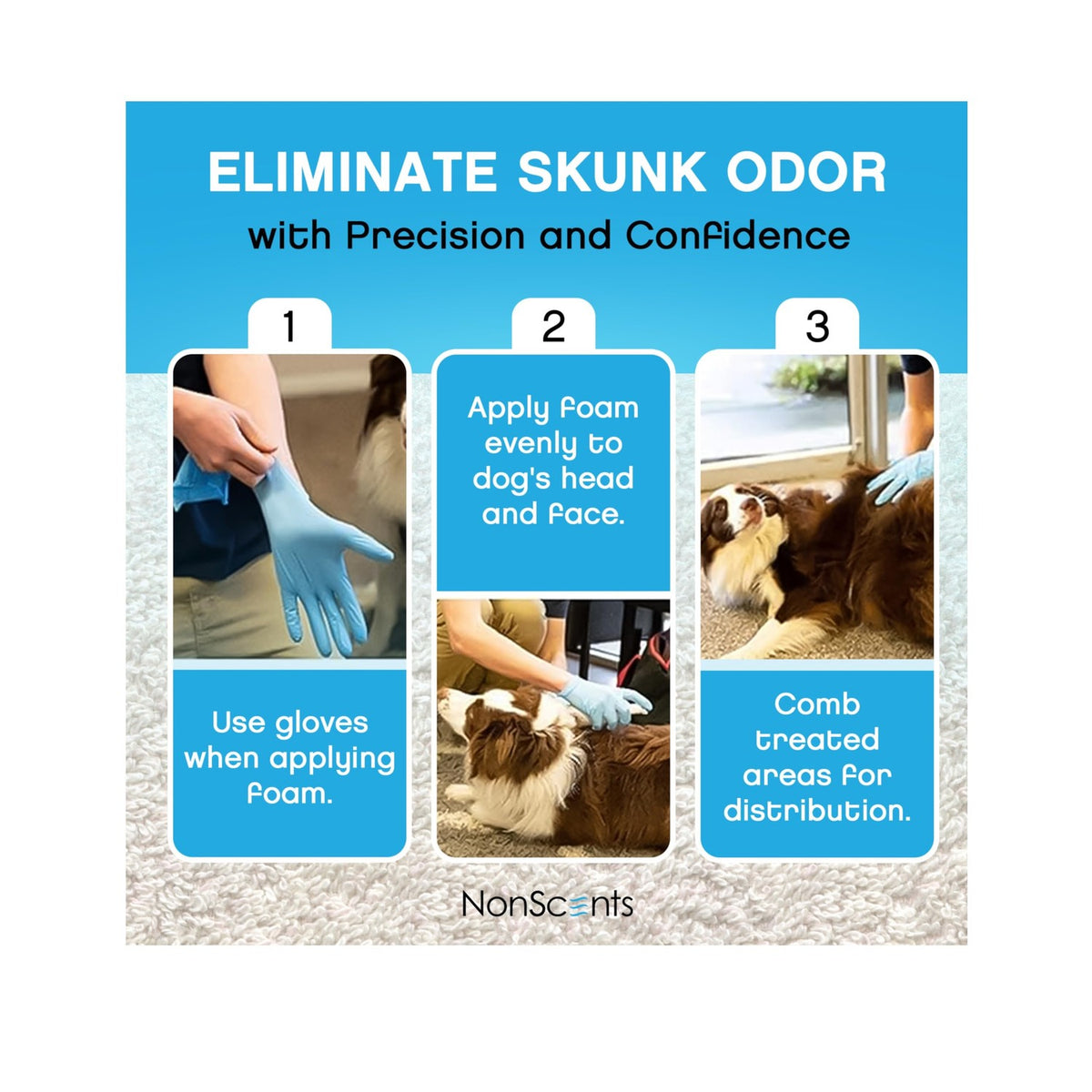 NonScents Skunk Odor Remover Head & Face Foam - Skunk Odor from Pets