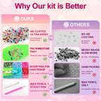 40,000-Piece Bedazzling Kit, 40 Colors, 3mm Jelly AB Resin Rhinestones | Flatback gems with 4 B-7000 glue tubes, 40-compartment box, tweezers and trays for tumblers, phone cases and DIY crafts.
