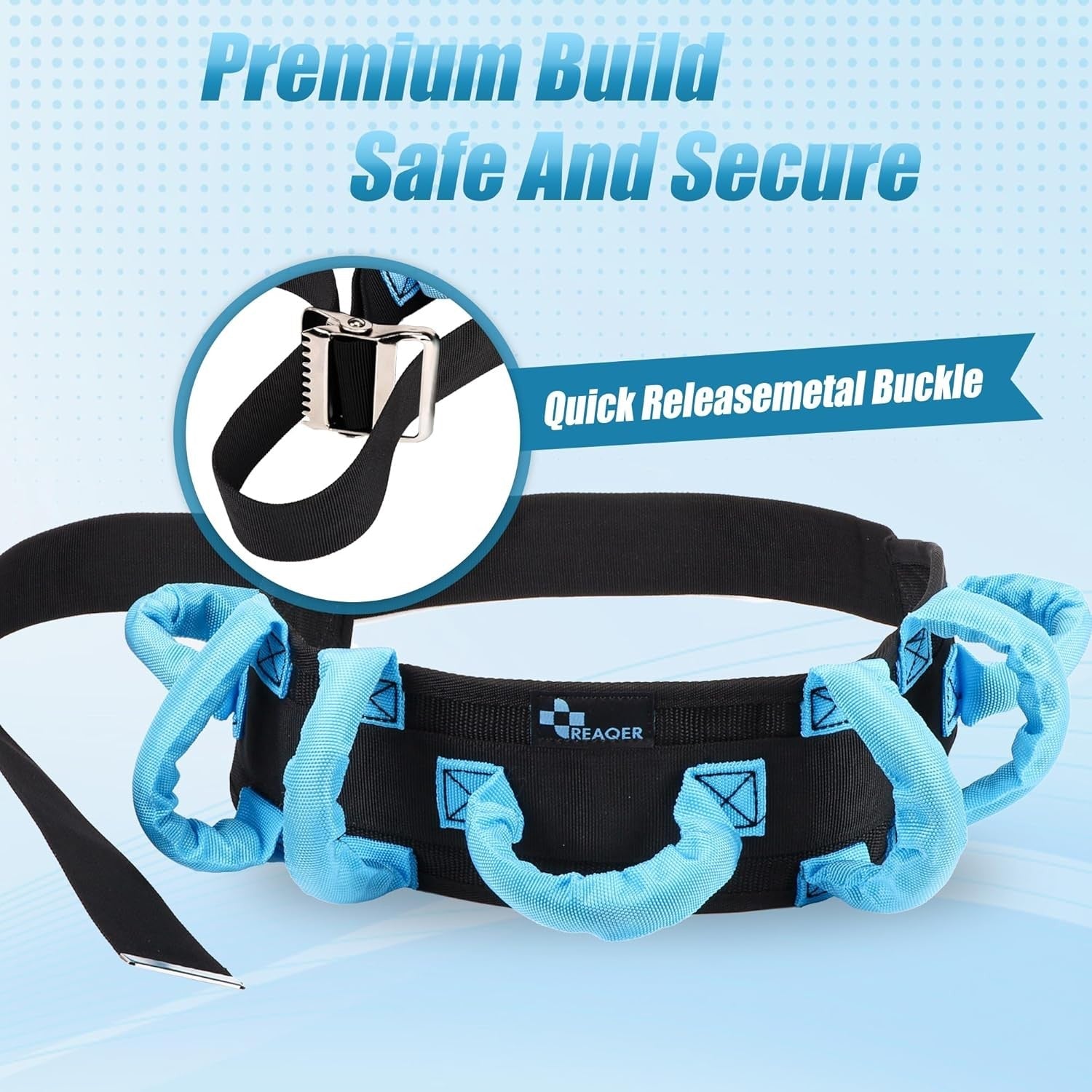 Buy now REAQER Gait Belt Transfer Belts for Lifting Seniors Walking and Standing Assist Aid for Bariatric, Elderly, Handicap, Occupational & Physical TherapyCaregiver Nurse Therapist at indiglob india