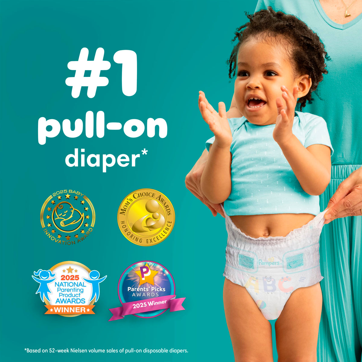 Pampers Diapers - Cruisers 360 - Size 4, 21 Count, up to 100% Leakproof Pull-On Diaper for Active Babies