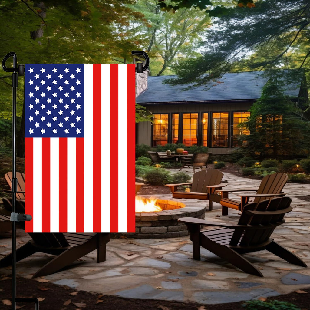 Garden Flag Stand Premium Garden Flag Pole Holder for All Seasons Yard Flags Metal Powder-Coated Weather-Proof Paint with 2 Stoppers and 1 Anti-Wind Clips