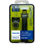 Norelco Philips OneBlade Pro Hybrid Electric Trimmer and Shaver, Black, 2 Piece, QP6530/70, Old Version