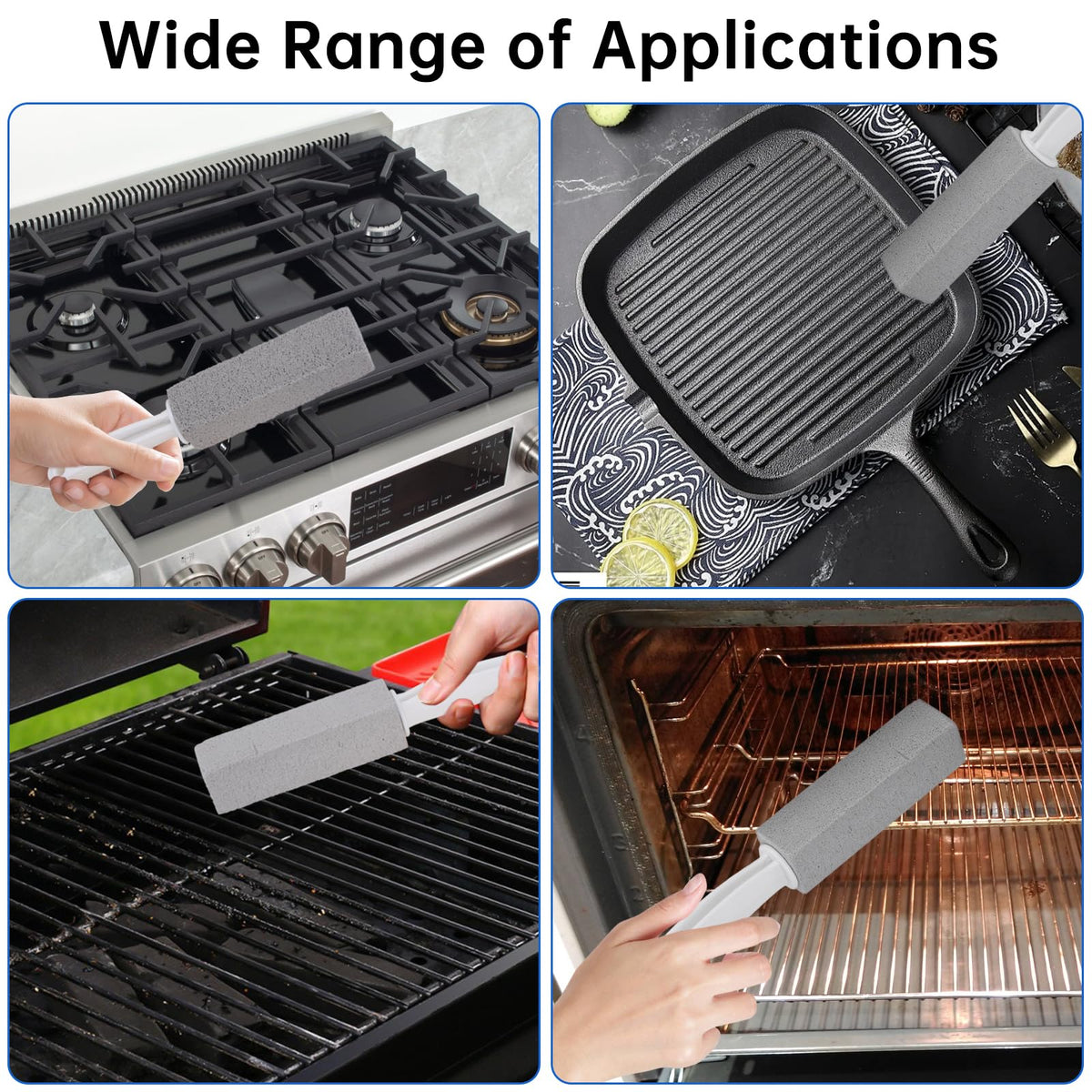 Cleaning Pumice Stone for Stove Grates - 2 Pack to Remove Water Rings and Stains