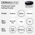 Buy now Dermablend Loose Setting Powder, Face Powder Makeup & Finishing Powder for Light, Medium & Tan Skin Tones at indiglob india