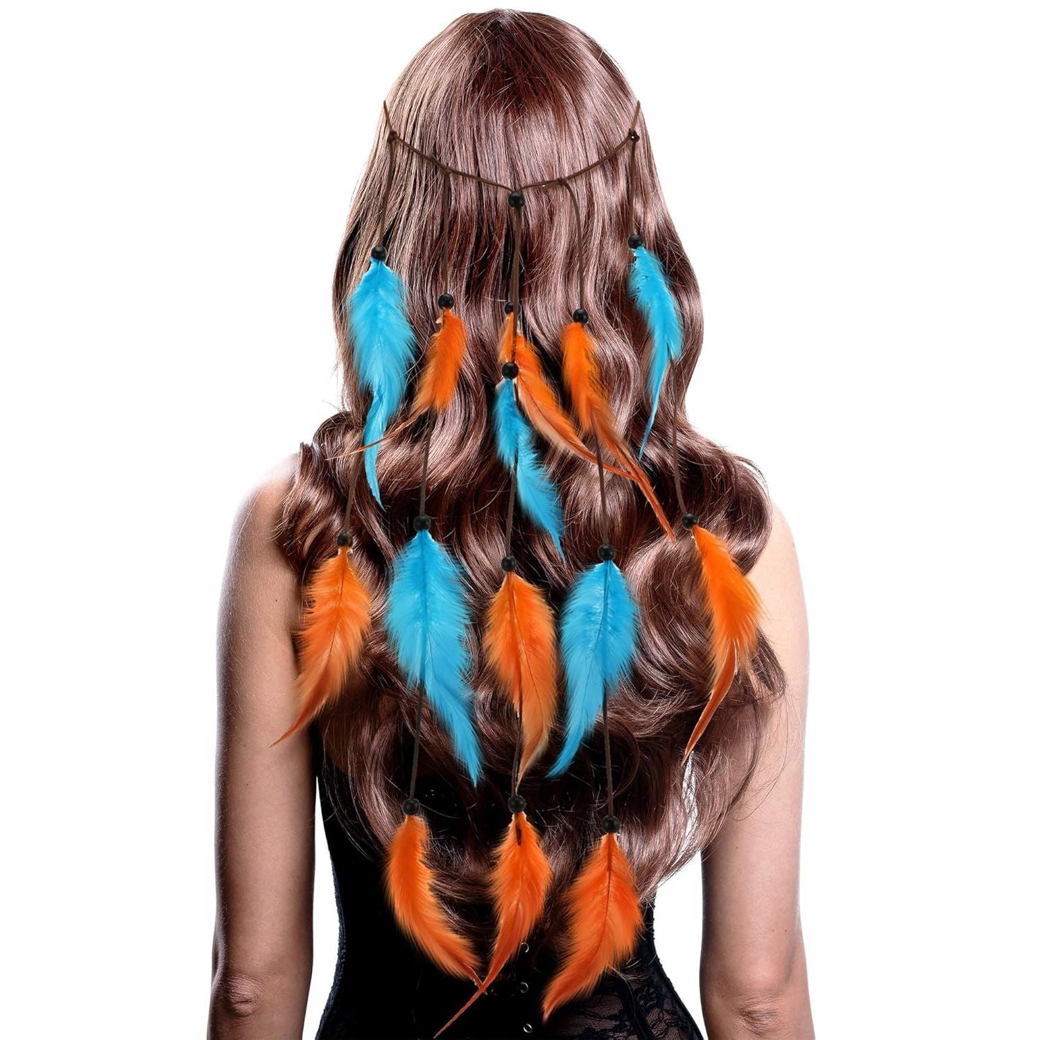 Buy now XunYee Feather Hippie Headband for Women - Indian Feather Hair Accessories for Costume (Classic Style) Mix Color at indiglob india