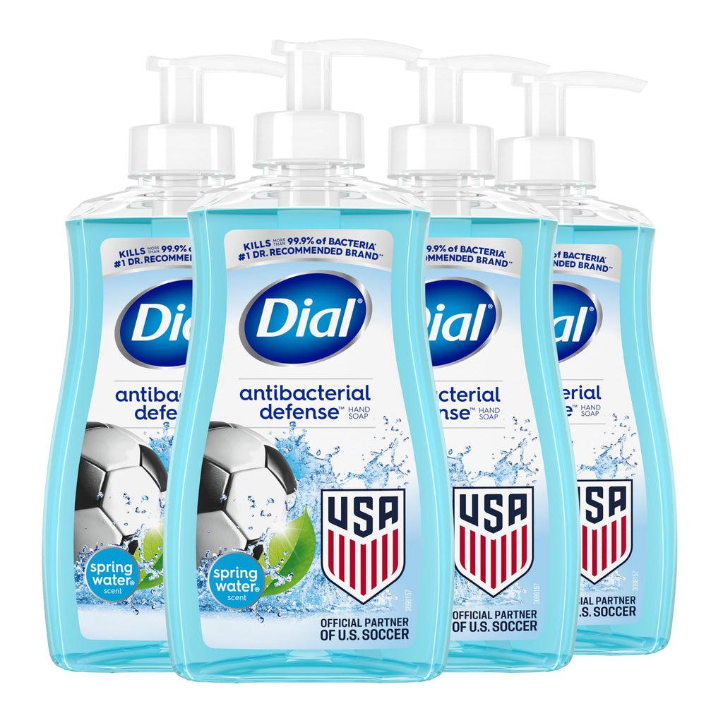 Dial Antibacterial Defense Liquid Hand Soap + Aloe, White Tea Scent, 11 Fl Oz (Pack of 4), Dermatologist-Tested Hand Wash, Gentle Formula