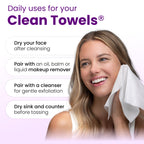Reduces Fine Lines and Wrinkles in 6 weeks or Less, CLEAN SKIN CLUB Healthy Aging Clean Towels® XL, Disposable Face Towels, XL - 1 Pack (50 count)