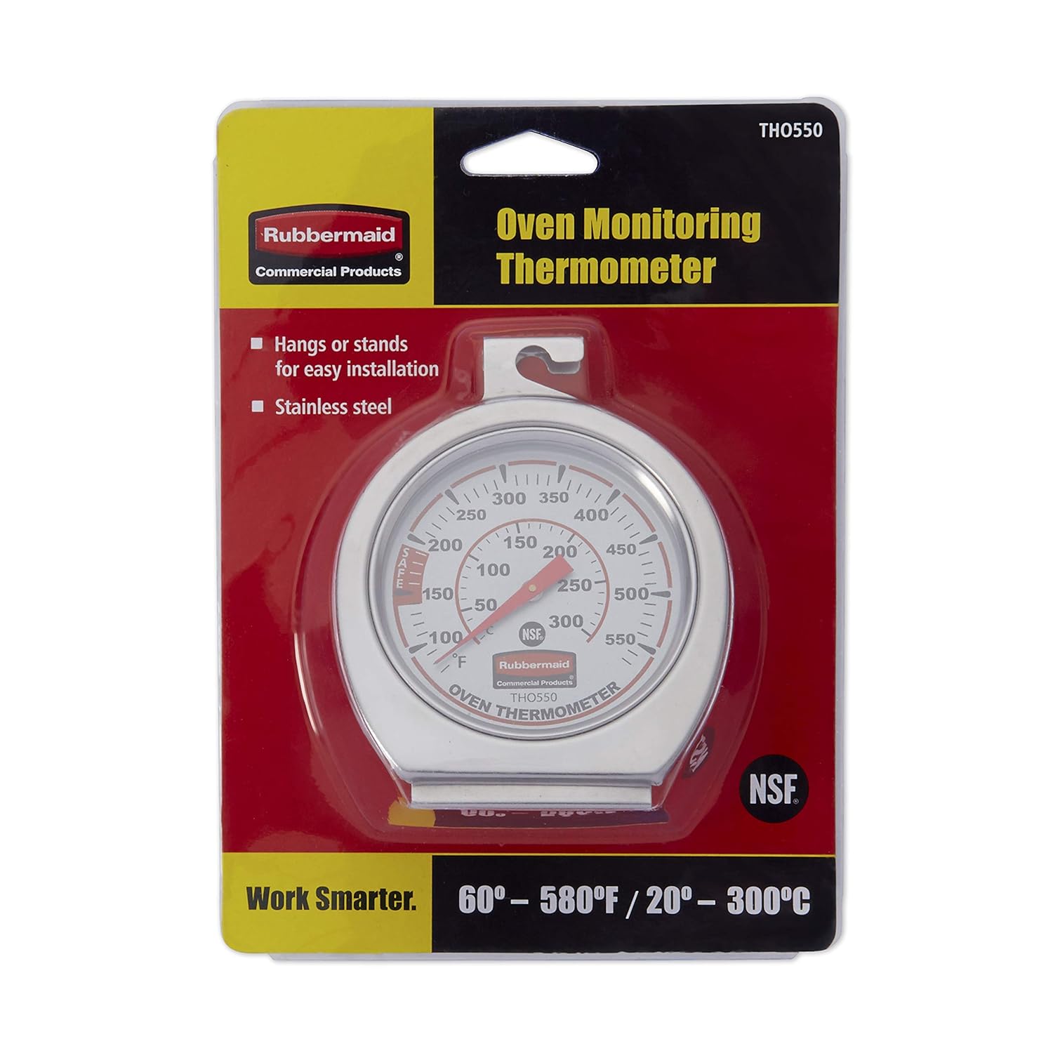 Buy now Rubbermaid Commercial Products Stainless Steel Monitoring Thermometer, Safe for Inside Oven/Grill/Smoker, 60-580°F Range, Easy to Read Food Thermometer For Food Resturant/Home Cooking at indiglob india
