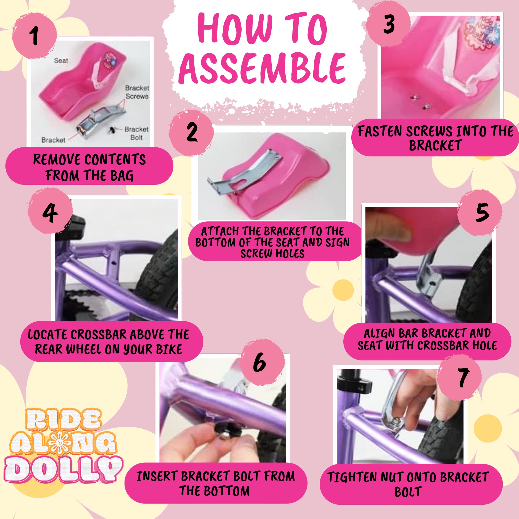Buy now Ride Along Dolly Doll Bicycle Seat Bike Seat (Purple) with Decorate Yourself Decals (Fits Standard Sized Dolls and Stuffed Animals) - Purple at indiglob india
