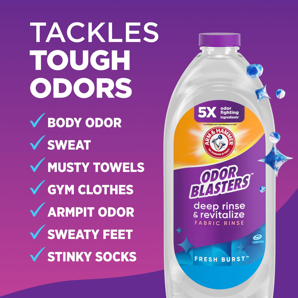 ARM & HAMMER Odor Blasters Fabric Rinse, Fresh Burst Scent, 50 Fl Oz