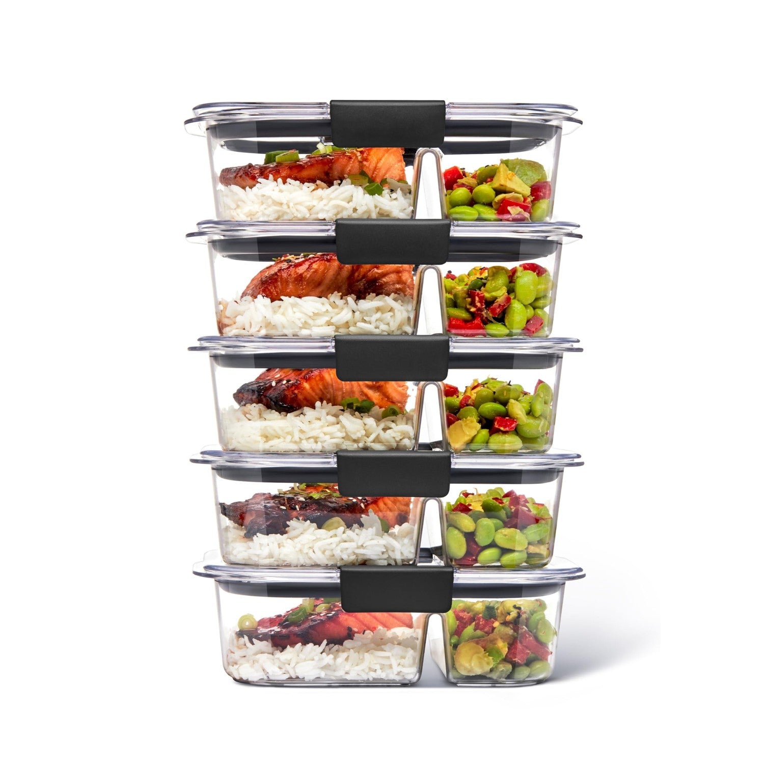 Buy now Rubbermaid Brilliance Food Storage Containers, Set of 5 (10 Pieces), BPA-Free, Leak-Proof, Clear 2.85 cup (10-Piece) at indiglob india