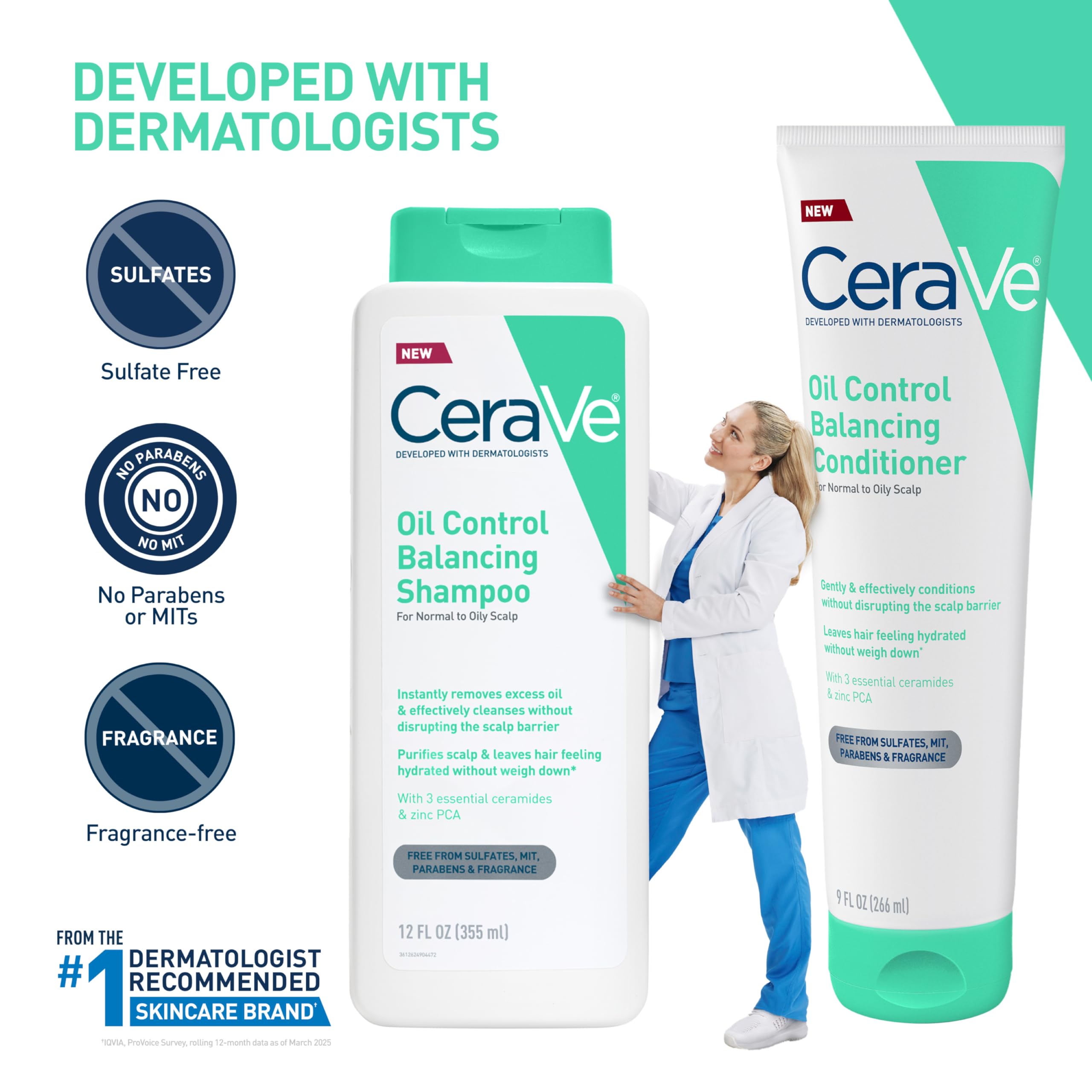 CeraVe Oil Control Shampoo, Clarifying Shampoo with Hyaluronic Acid, 12oz | Sulfate-Free Oily Hair Formula with Ceramides Deeply Purifies To Remove Excess Oil While Delivering Lightweight Hydration