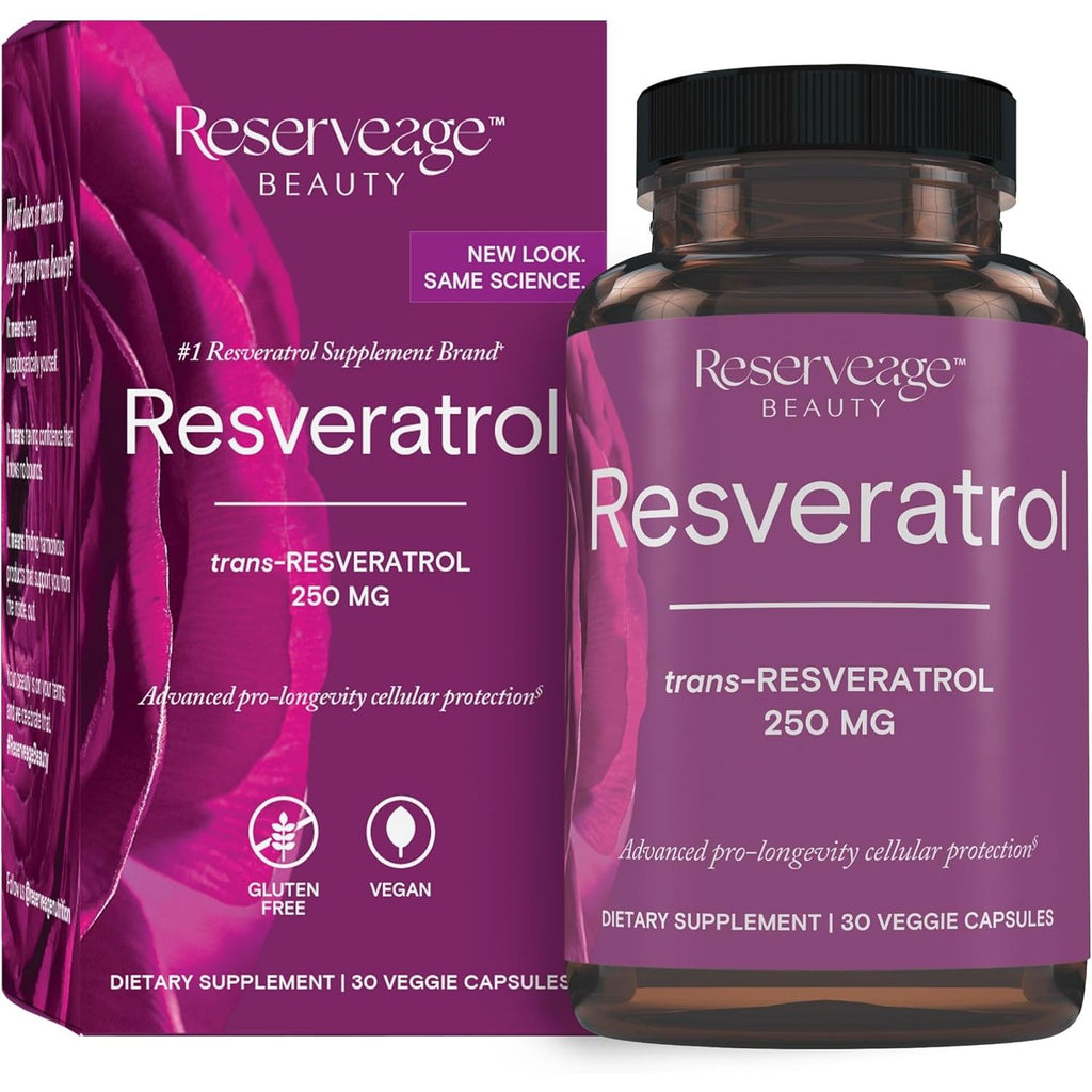 Buy now Reserveage Beauty, Resveratrol 250 mg, Antioxidant Supplement for Heart and Cellular Health, Supports Healthy Aging and Immune System, Paleo, Keto, 30 Capsules 30 Count (Pack of 1) Organic French at indiglob india