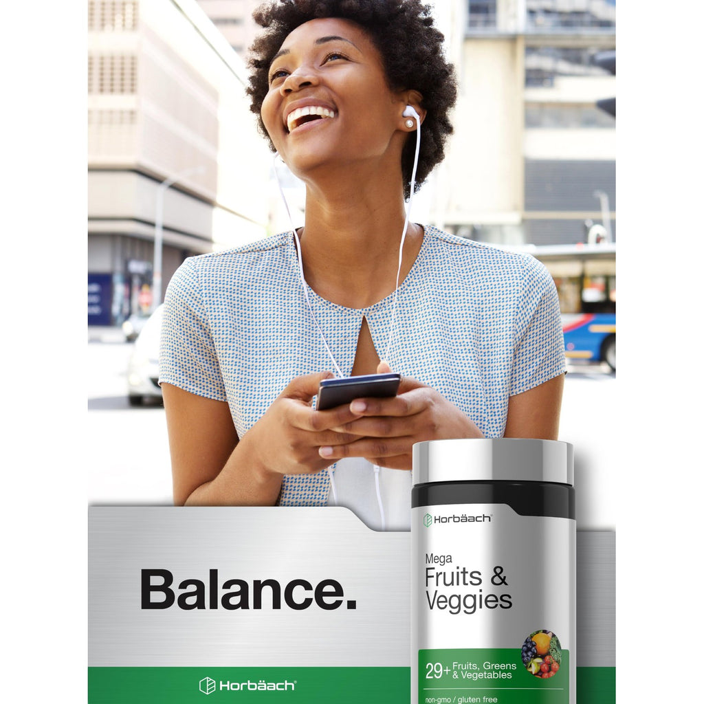 Horbäach Mega Fruits and Veggies Supplement | 100 Capsules